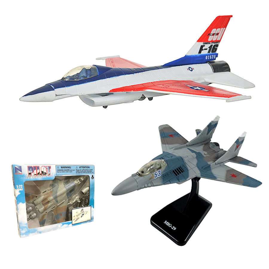 21237-1.png 7" MILITARY FIGHTER PLANE MODEL KIT - Image 1