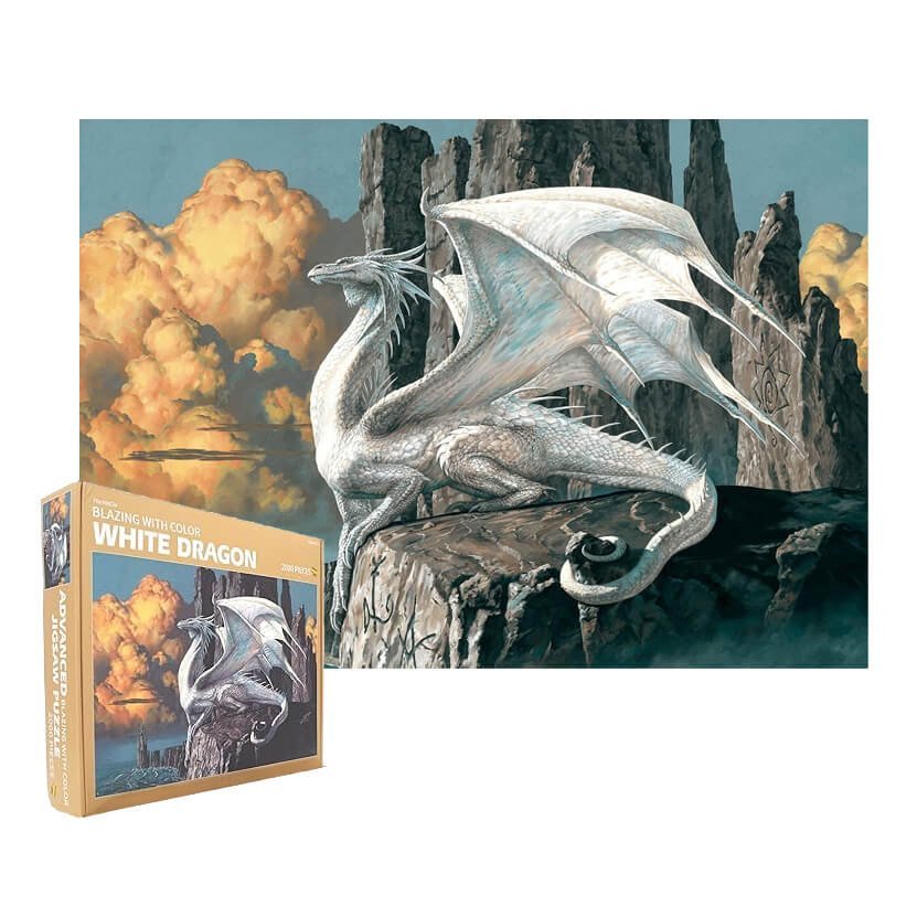 V6PCB-448-1.jpeg WHITE DRAGON JIGSAW PUZZLE - 2000 PCS - Image 1