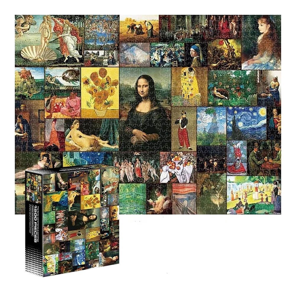V6PCB-495-1.jpg 40 WORLD FAMOUS PAINTING PUZZLE - 1500 PCS - Image 1